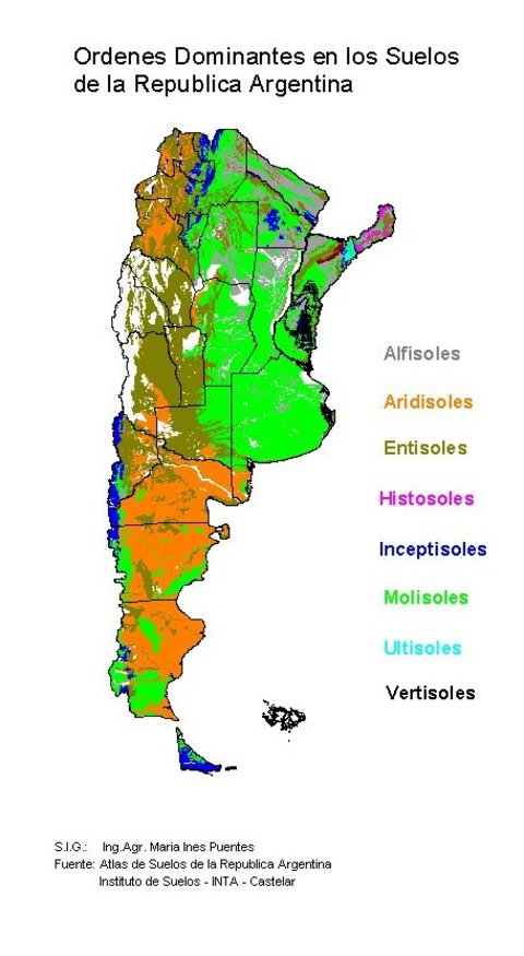 Mapa de suelos de Argentina