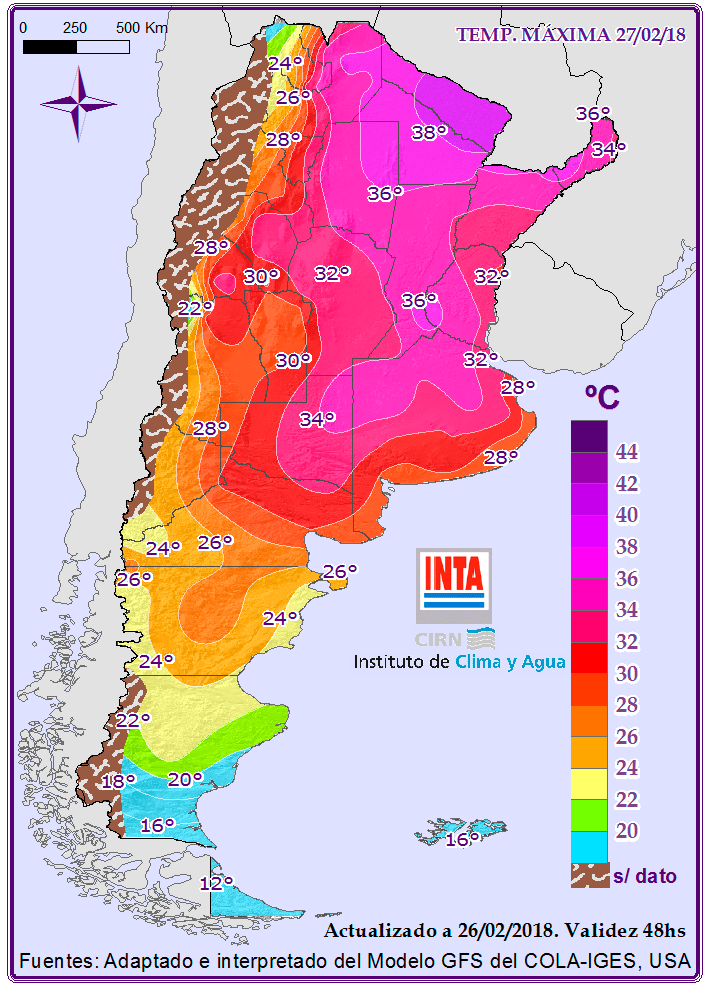 Se incrementa el área con déficit hidrico y no hay perspectiva de precipitaciones 2 Temperaturas
