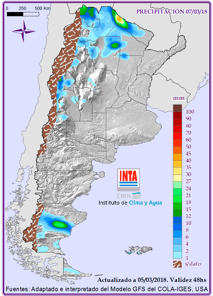 La región pampeana sufre la seca y las lluvias se siguen acumulando en el norte 1 Precipitaciones