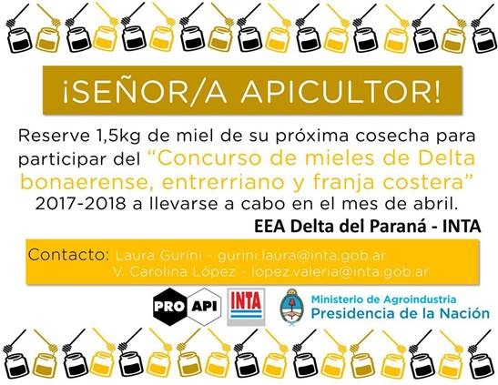 El INTA trae un concurso de "Mieles del Delta y franja costera" 1 concurso miel