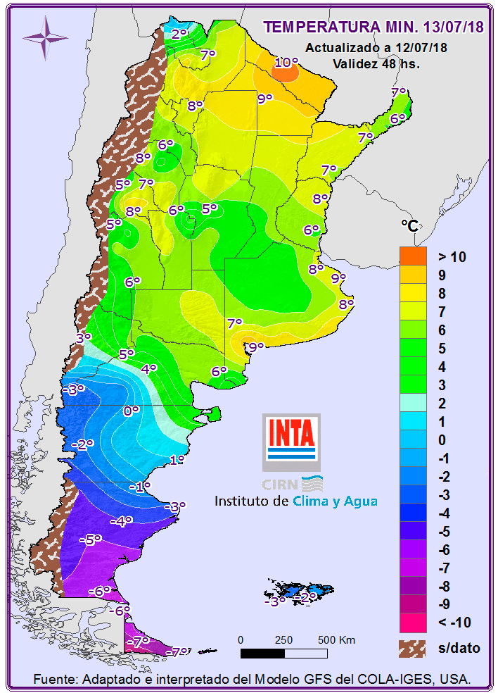 Se espera tiempo soleado en el norte, inestable en el centro y precipitaciones en el sur del país 2 Temperaturas 2