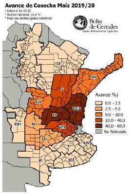 avance de cosecha de maíz