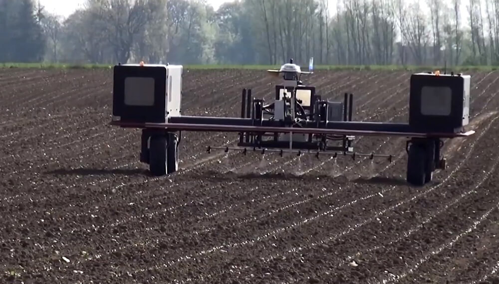 robot en el campo