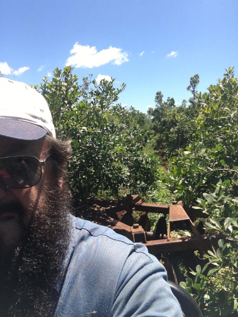 Jorge recorriendo sus plantaciones