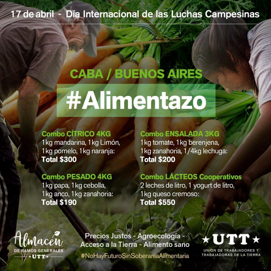 Organizaciones convocan a un "Alimentazo" en el Día internacional de la Lucha Campesina 1 alimentazo