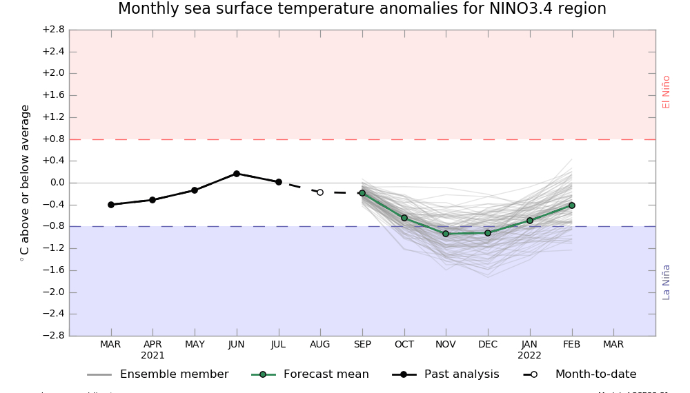 Temperatura Pacifico Ecuatorial - La Niña