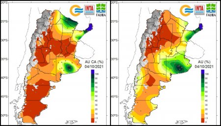 Disponibilidad hídrica de los suelos - Primera semana de oct 2021