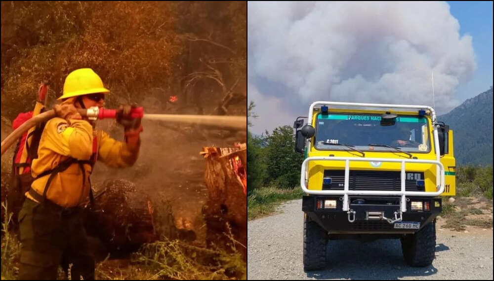 Fuego en el parque Nahuel Huapi