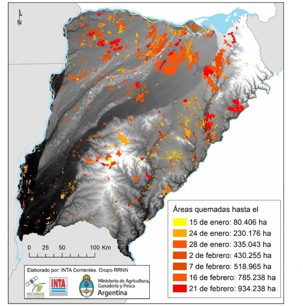 corrientes áreas quemadas