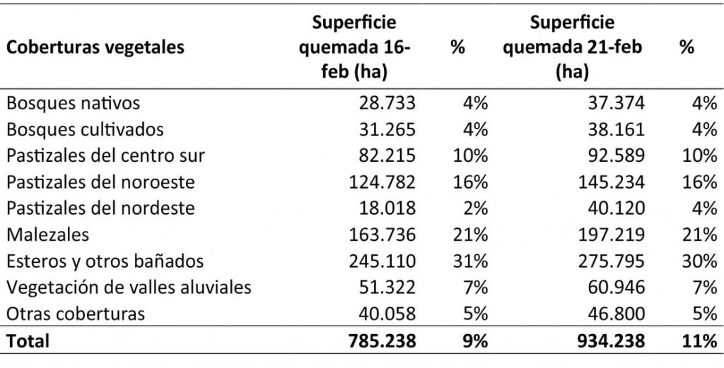 quemas tipología