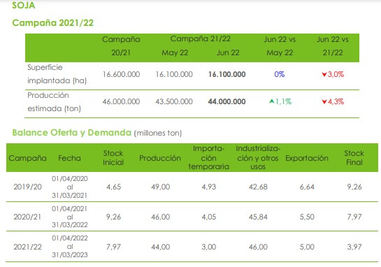 datos soja gobierno