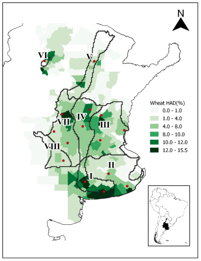 Mapa de las zonas que estudio