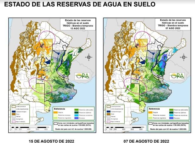 reservas agua trigo