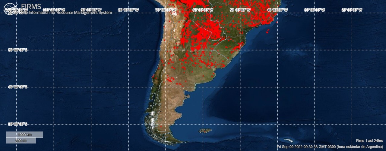 Alerta por incendios: imágenes satelitales muestran un rápido aumento de los focos de calor 1 focos calor viernes