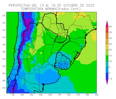 Confirman una “irrupción tardía de aire polar” y que las lluvias seguirán escaseando 1 mapa heladas