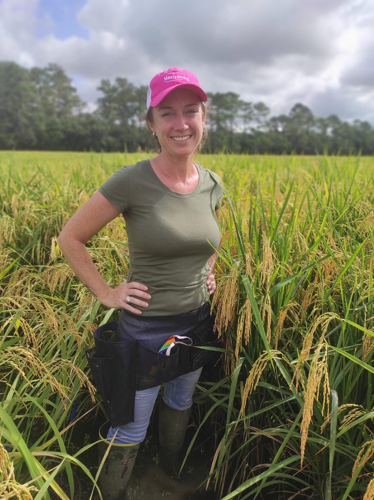 Guadalupe, la correntina que estudia en EE.UU. la genética del arroz para ayudar a África 1 MONTIEL en arrozales en EEUU 01