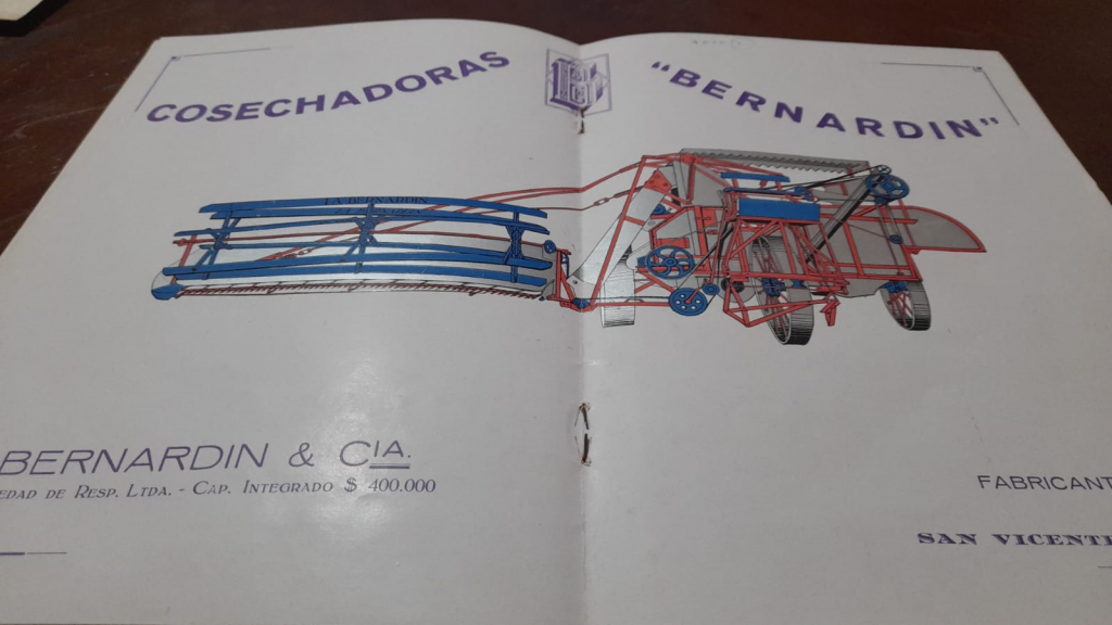 primera cosechadora de arrastre bernardin