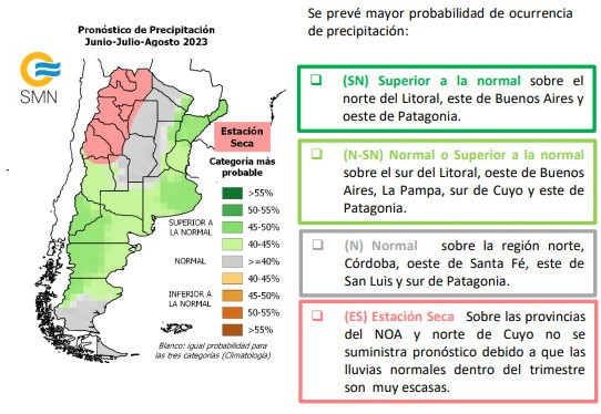Pronóstico trimestral auspicioso: para la principal zona triguera, lluvias “superiores a lo normal” 1 smn trimestral