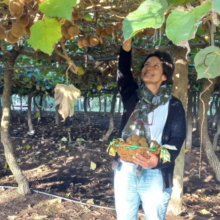 Producción artesanal y turismo rural: un kinesiólogo y una contadora le sacan jugo al kiwi en Saladillo