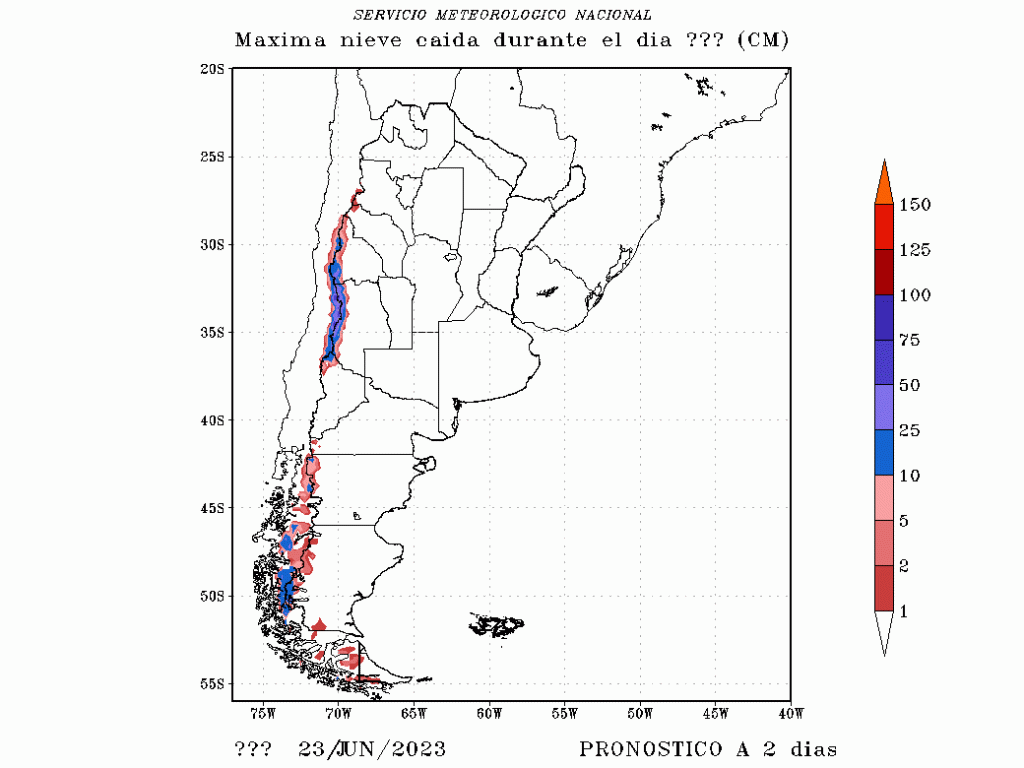 Un invierno que comienza con lluvias en parte de la zona núcleo y fuertes nevadas en la Cordillera 1 mapa nieve argentina