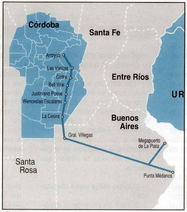 mapa hidrovia cordoba punta medanos