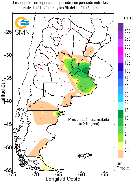 Las lluvias aparecen solo a cuentagotas y los pronósticos siguen sin mostrar un horizonte favorable 1 mapa lluvias smn