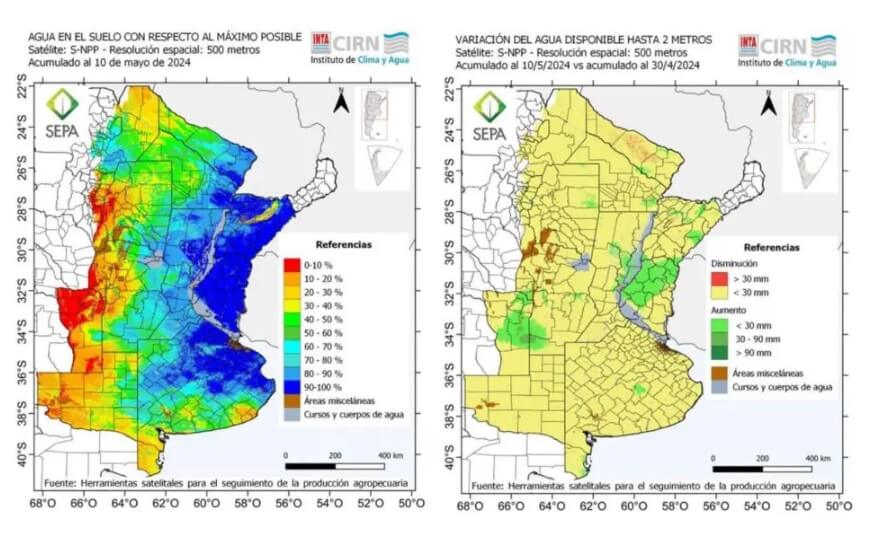 Clave para la siembra: el INTA amplió una plataforma que estima el balance hídrico del suelo 1 Mapas